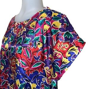 Vtg 80s/90s Lauren Lee Vibrant Print Blouse~Top~L